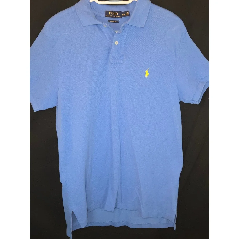Polo Ralph Lauren Custom Fit Blue Yellow Pony Short Sleeve Men's‎ M